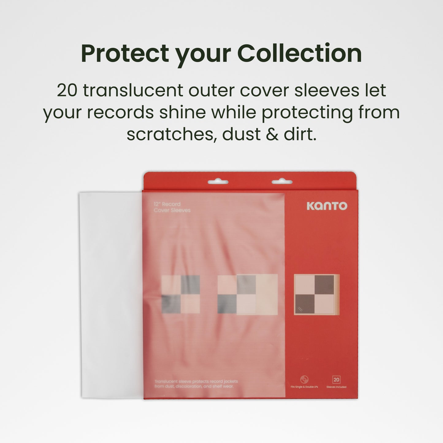 TT-CS20 Vinyl Record Cover Sleeves 20 Pack